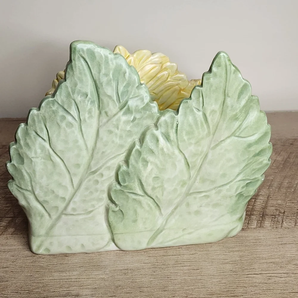 Fitz and Floyd Napkin Letter Holder Sunflowers Spring Summer Vintage 80s 5